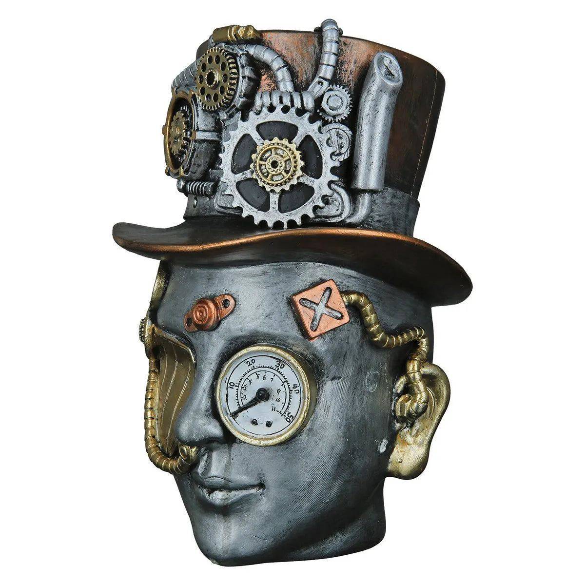 Steampunk • Futuristischer weiblicher Kopf • Skulptur • Wohndeko