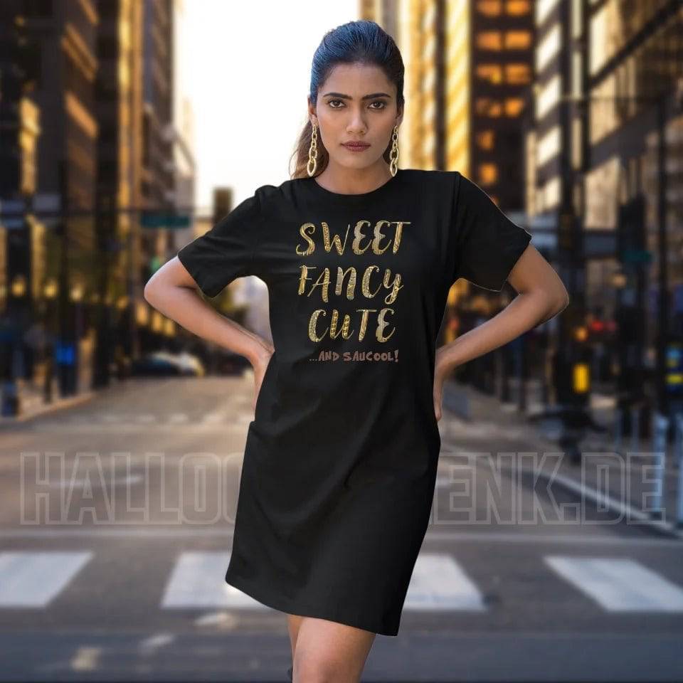 Sweet Fancy Cute • 4 Versionen • Ladies Premium T-Shirt Kleid aus Bio-Baumwolle S-2XL • Exklusivdesign • personalisiert