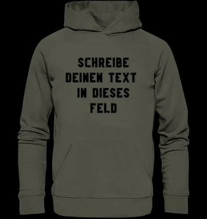 "TEXTBLOCK" Schreibe was du willst! • Unisex Premium Hoodie XS-5XL aus Bio-Baumwolle für Damen & Herren