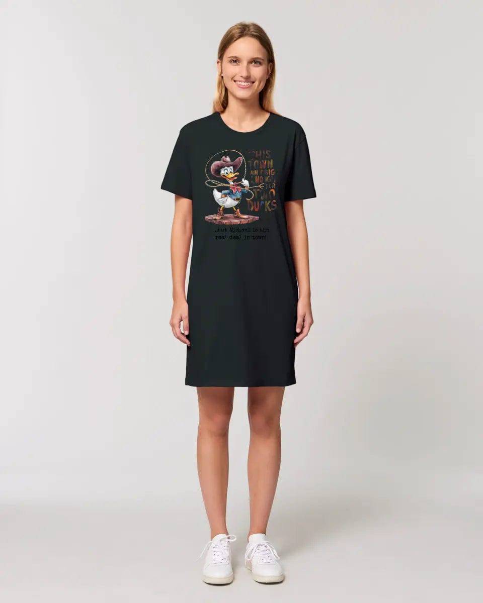 THIS TOWN 2 • DUCK • ENTE • Ladies Premium T-Shirt Kleid aus Bio-Baumwolle S-2XL • Exklusivdesign • personalisiert