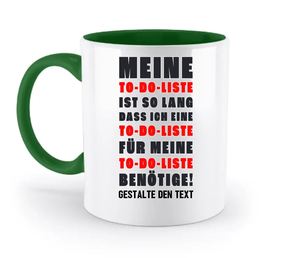 TO DO LISTE • zweifarbige Tasse • Exklusivdesign • personalisiert