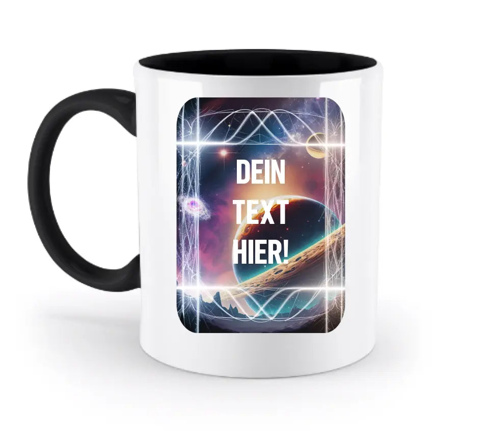 Textblock • Universum • Gott • zweifarbige Tasse • Exklusivdesign • personalisiert