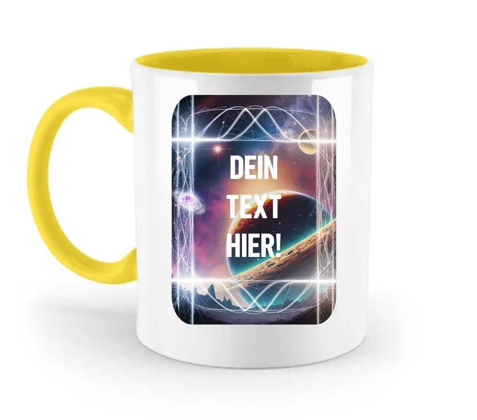 Textblock • Universum • Gott • zweifarbige Tasse • Exklusivdesign • personalisiert