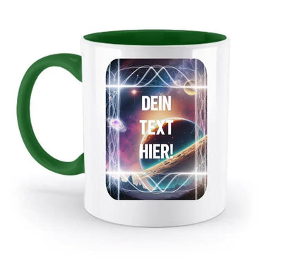 Textblock • Universum • Gott • zweifarbige Tasse • Exklusivdesign • personalisiert