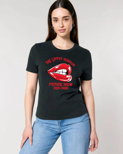 The Spooky, Ducky oder Lippsy Horror Picture Show + Name • Ladies Premium T-Shirt XS-2XL aus Bio-Baumwolle für Damen • Exklusivdesign • personalisiert • Halloween