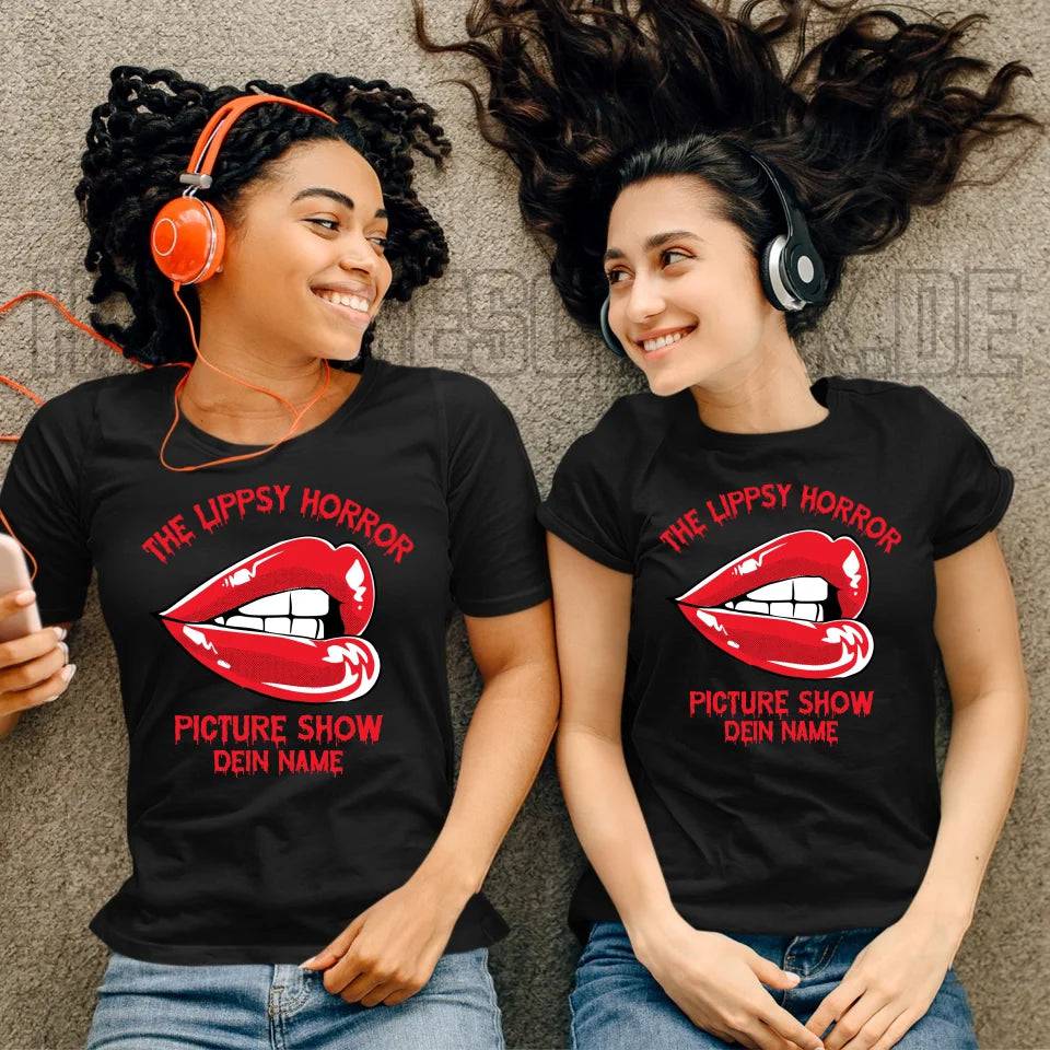 The Spooky, Ducky oder Lippsy Horror Picture Show + Name • Ladies Premium T-Shirt XS-2XL aus Bio-Baumwolle für Damen • Exklusivdesign • personalisiert • Halloween