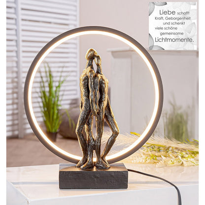 Tischleuchte LED rund Herzleuchten, H.33 cm • Skulptur • Wohndeko