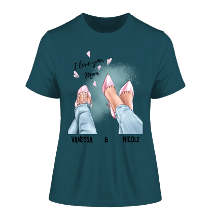 Tochter & Mutter • Schuhe • Beste Mama • Ladies Premium T-Shirt XS-2XL aus Bio-Baumwolle für Damen • Exklusivdesign • personalisiert • Motivauswahl • personalisierbar