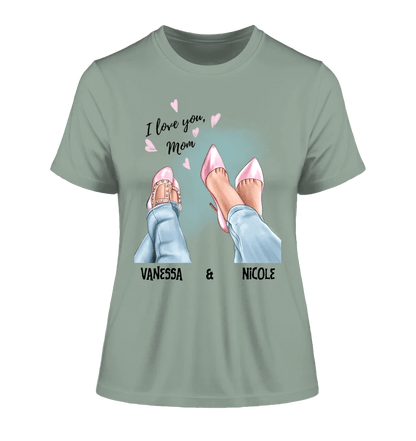 Tochter & Mutter • Schuhe • Beste Mama • Ladies Premium T-Shirt XS-2XL aus Bio-Baumwolle für Damen • Exklusivdesign • personalisiert • Motivauswahl • personalisierbar