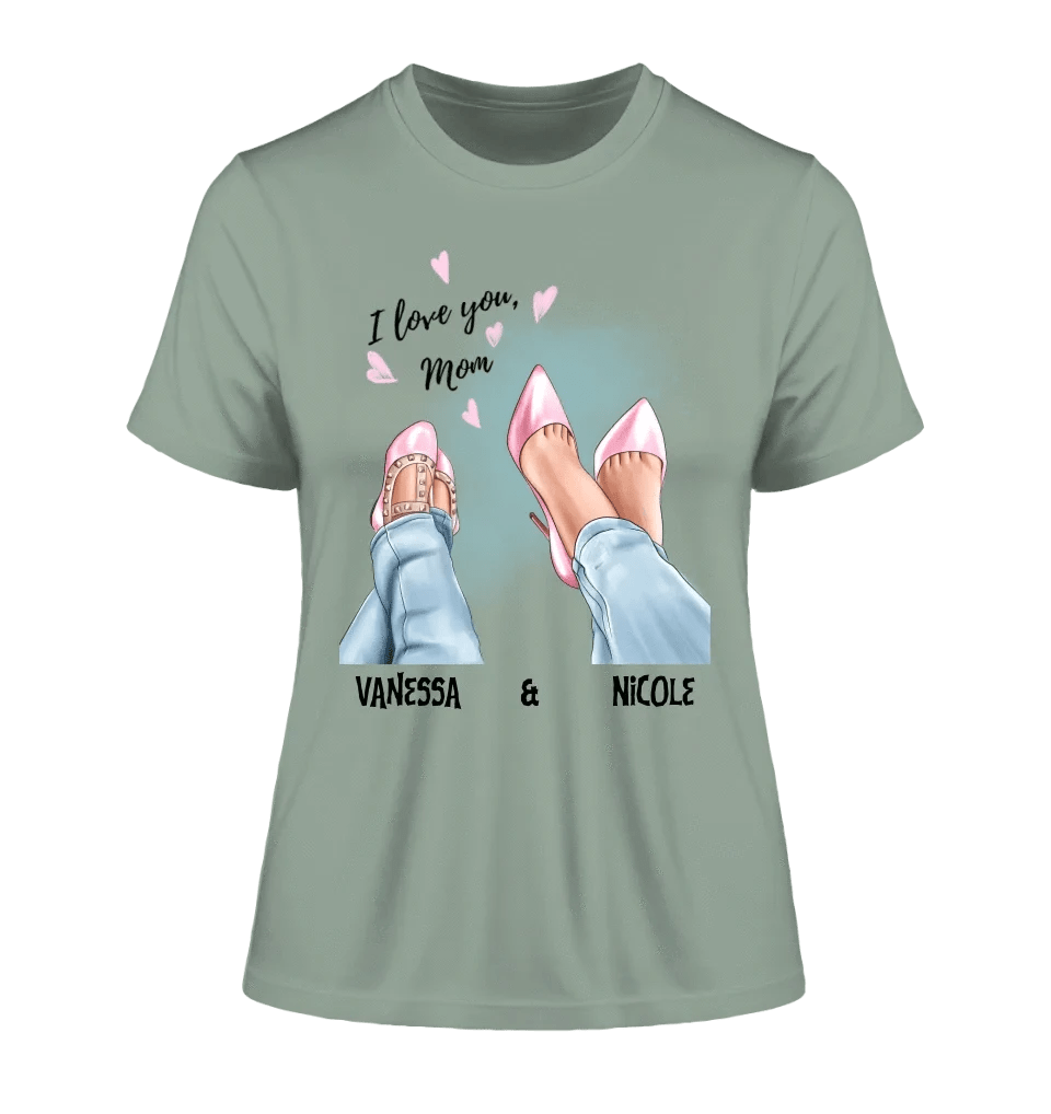 Tochter & Mutter • Schuhe • Beste Mama • Ladies Premium T-Shirt XS-2XL aus Bio-Baumwolle für Damen • Exklusivdesign • personalisiert • Motivauswahl • personalisierbar