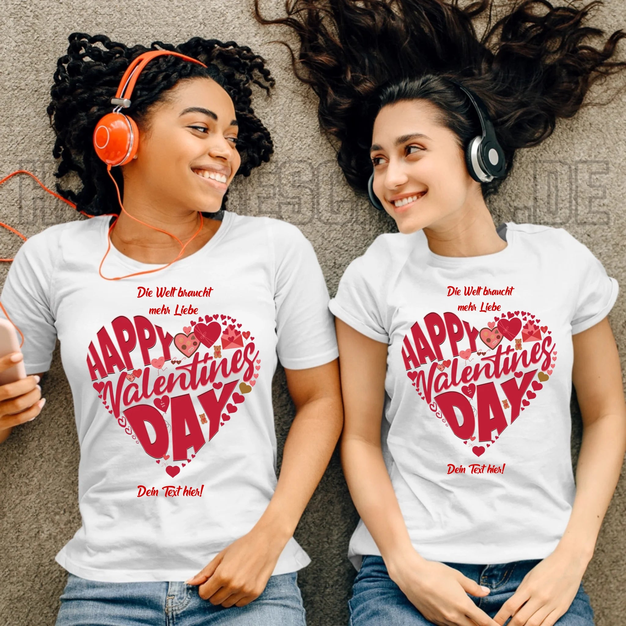 Valentinstag • Herz • Ladies Premium T-Shirt XS-2XL aus Bio-Baumwolle für Damen • Exklusivdesign • personalisiert