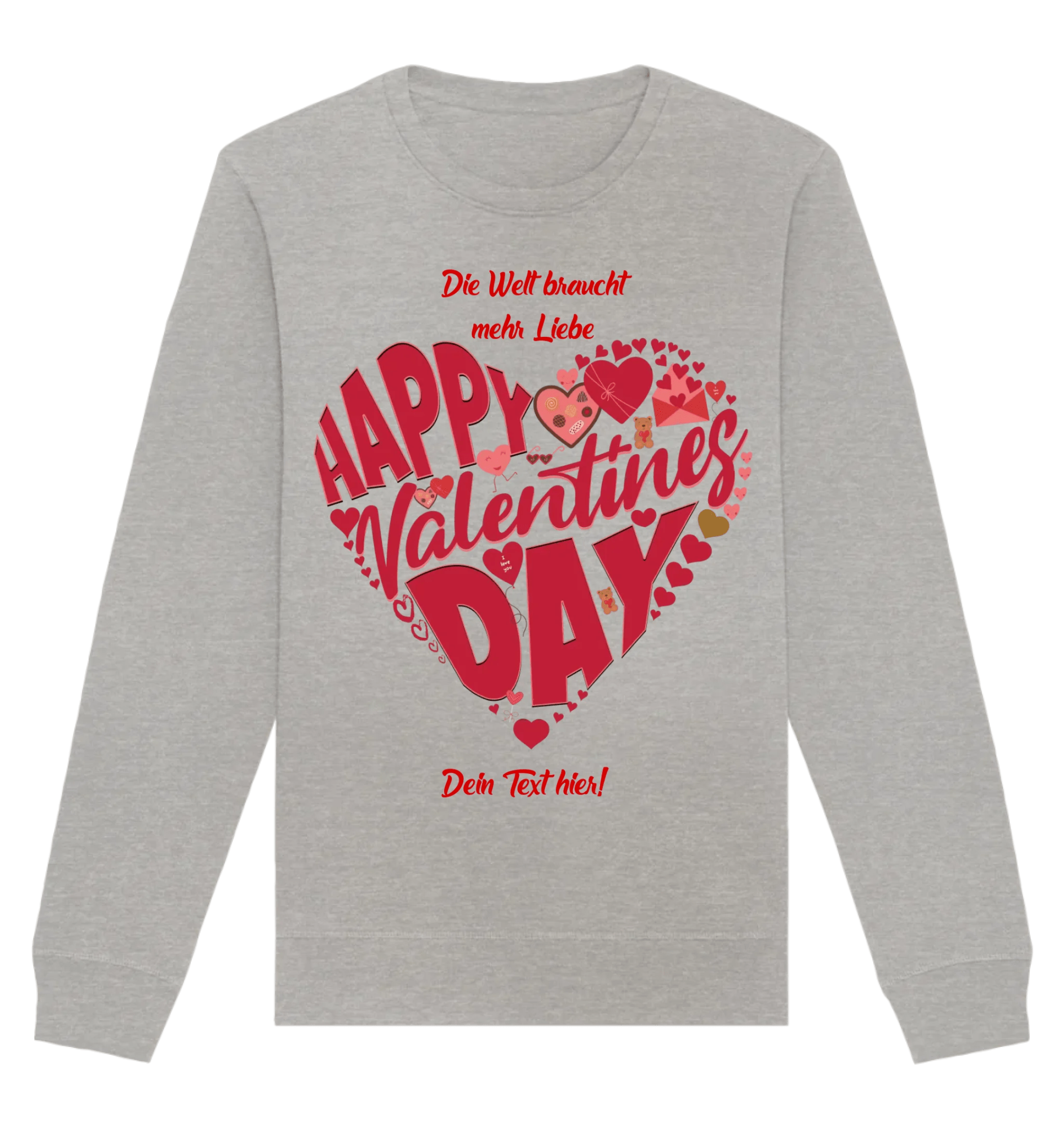 Valentinstag • Herz • Unisex Sweatshirt Bio-Baumwolle in 4 Farben XS-3XL • personalisiert