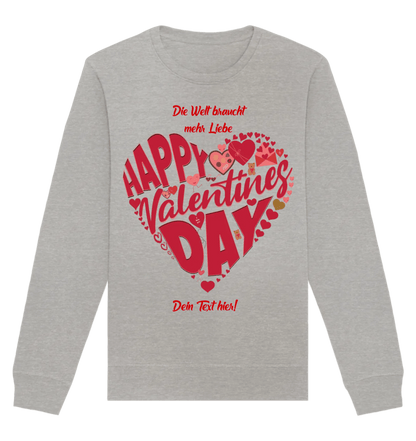 Valentinstag • Herz • Unisex Sweatshirt Bio-Baumwolle in 4 Farben XS-3XL • personalisiert