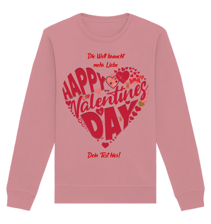 Valentinstag • Herz • Unisex Sweatshirt Bio-Baumwolle in 4 Farben XS-3XL • personalisiert