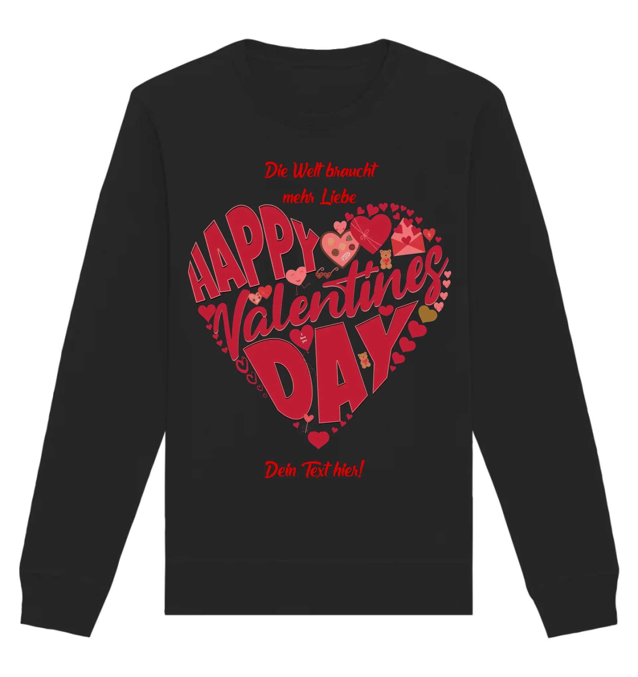 Valentinstag • Herz • Unisex Sweatshirt Bio-Baumwolle in 4 Farben XS-3XL • personalisiert