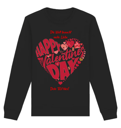 Valentinstag • Herz • Unisex Sweatshirt Bio-Baumwolle in 4 Farben XS-3XL • personalisiert