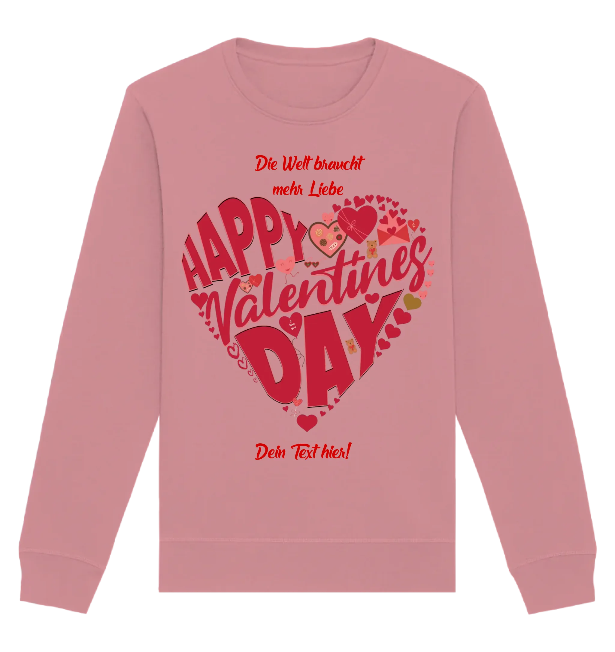 Valentinstag • Herz • Unisex Sweatshirt Bio-Baumwolle in 4 Farben XS-3XL • personalisiert