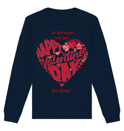 Valentinstag • Herz • Unisex Sweatshirt Bio-Baumwolle in 4 Farben XS-3XL • personalisiert