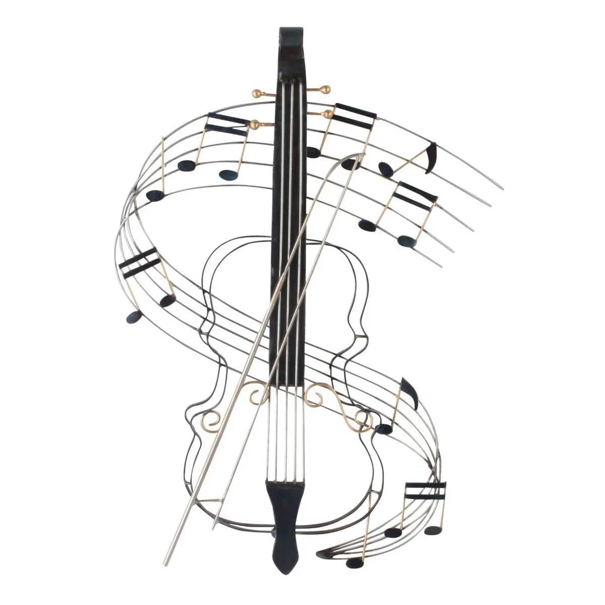 Violine mit Noten • 49x68 cm • Relief • Wanddeko in 3D-Optik • Wandbild