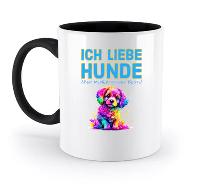 "WÄHLE DEN HUND" - aus unserer "MIX-IT!"-Kollektion - zweifarbige Tasse 330ml mit farbigem Henkel und farbigem Innendruck personalisiert