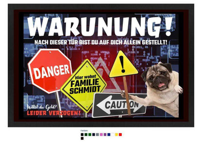 WARNUNG! + Dein TEXT• Fußmatte • Exklusivdesign • personalisiert