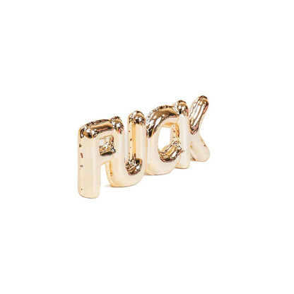 WORT - ORNAMENT - Ballon 'F**K' - Keramik - Gold - 25x3,5x10cm • außergewöhnliche Dekoartikel