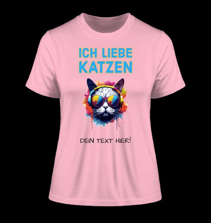 Wähle die Katze mit Motivauswahl + Text • Ladies Premium T-Shirt XS-2XL aus Bio-Baumwolle für Damen • Exklusivdesign • personalisiert