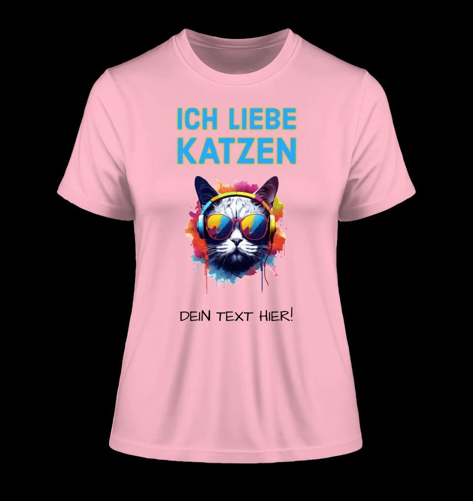 Wähle die Katze mit Motivauswahl + Text • Ladies Premium T-Shirt XS-2XL aus Bio-Baumwolle für Damen • Exklusivdesign • personalisiert