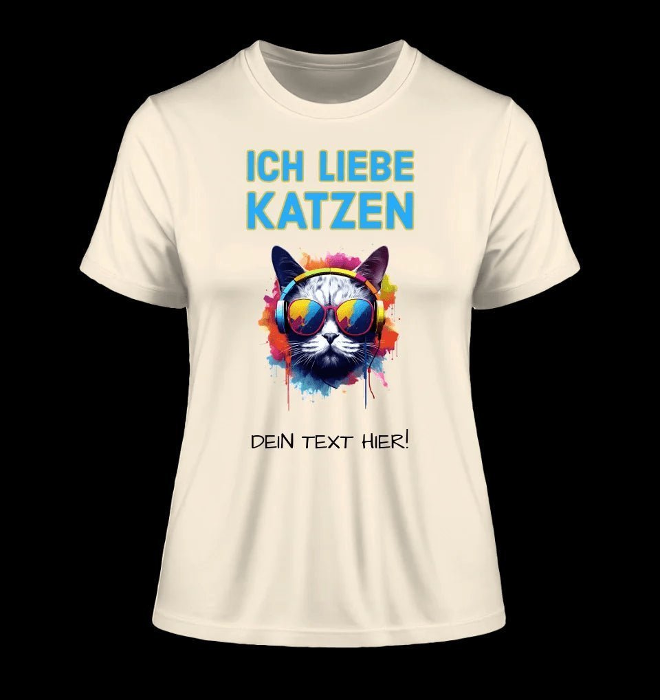 Wähle die Katze mit Motivauswahl + Text • Ladies Premium T-Shirt XS-2XL aus Bio-Baumwolle für Damen • Exklusivdesign • personalisiert