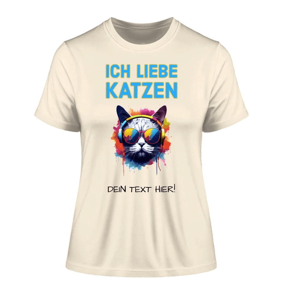 Wähle die Katze mit Motivauswahl + Text • Ladies Premium T-Shirt XS-2XL aus Bio-Baumwolle für Damen • Exklusivdesign • personalisiert