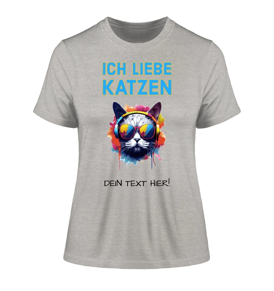 Wähle die Katze mit Motivauswahl + Text • Ladies Premium T-Shirt XS-2XL aus Bio-Baumwolle für Damen • Exklusivdesign • personalisiert