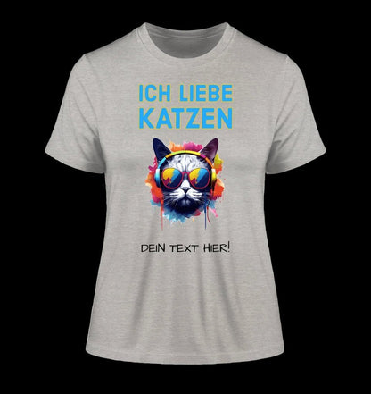 Wähle die Katze mit Motivauswahl + Text • Ladies Premium T-Shirt XS-2XL aus Bio-Baumwolle für Damen • Exklusivdesign • personalisiert