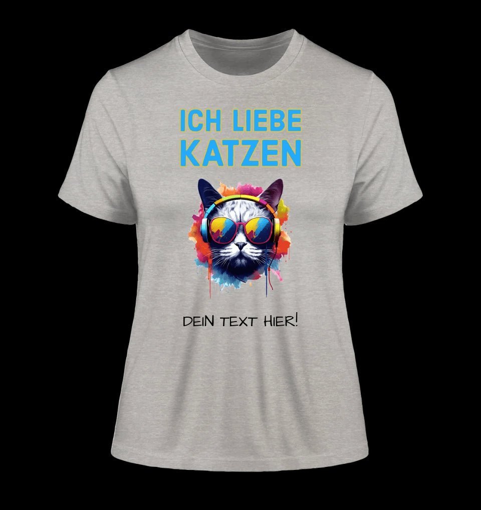 Wähle die Katze mit Motivauswahl + Text • Ladies Premium T-Shirt XS-2XL aus Bio-Baumwolle für Damen • Exklusivdesign • personalisiert