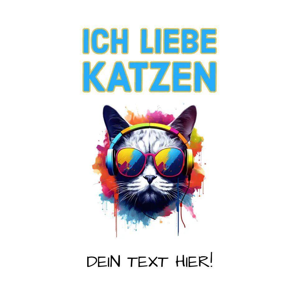 Wähle die Katze mit Motivauswahl + Text • STICKER 20x20 cm Aufkleber