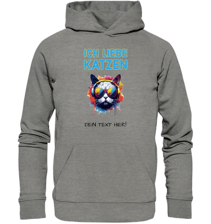 Wähle die Katze mit Motivauswahl + Text • Unisex Premium Hoodie XS-5XL aus Bio-Baumwolle für Damen & Herren • Exklusivdesign • personalisiert