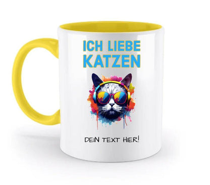 Wähle die Katze mit Motivauswahl + Text • zweifarbige Tasse • spülmaschinenfest • personalisiert