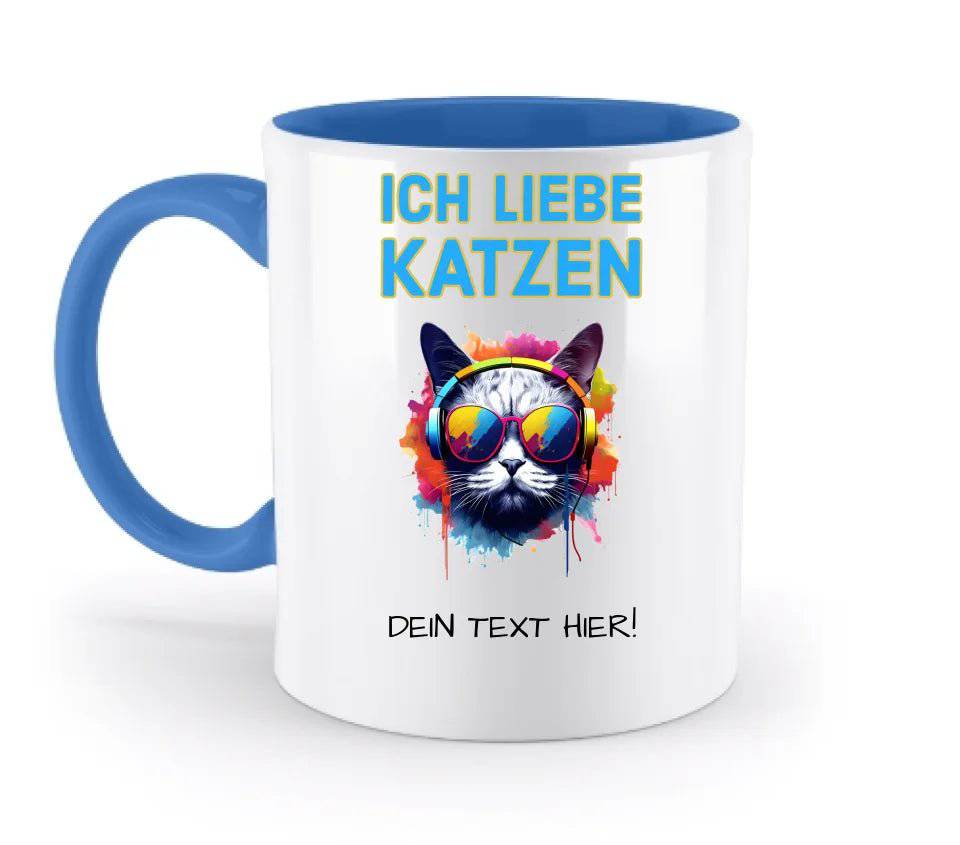 Wähle die Katze mit Motivauswahl + Text • zweifarbige Tasse • spülmaschinenfest • personalisiert