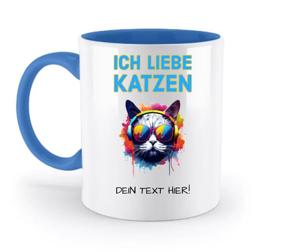 Wähle die Katze mit Motivauswahl + Text • zweifarbige Tasse • spülmaschinenfest • personalisiert