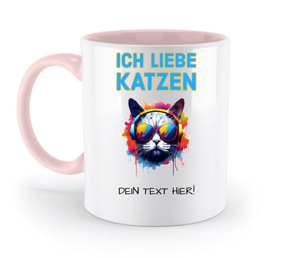 Wähle die Katze mit Motivauswahl + Text • zweifarbige Tasse • spülmaschinenfest • personalisiert