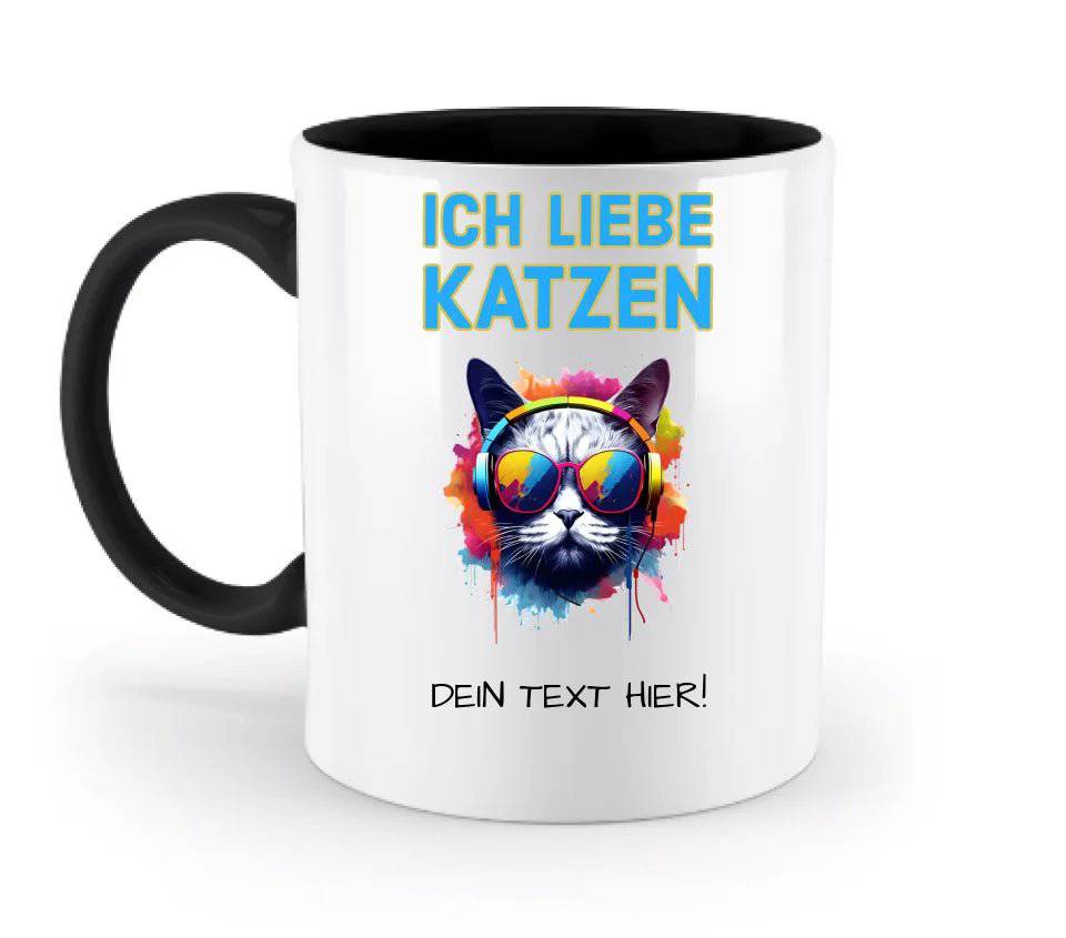 Wähle die Katze mit Motivauswahl + Text • zweifarbige Tasse • spülmaschinenfest • personalisiert