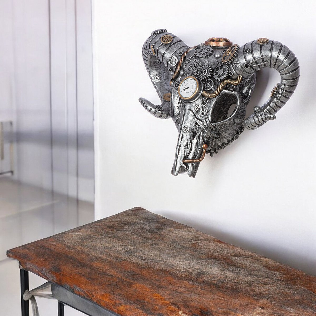 Wandobjekt Büffel Steampunk Buffalo, H.31,5 cm • Skulptur • Wohndeko