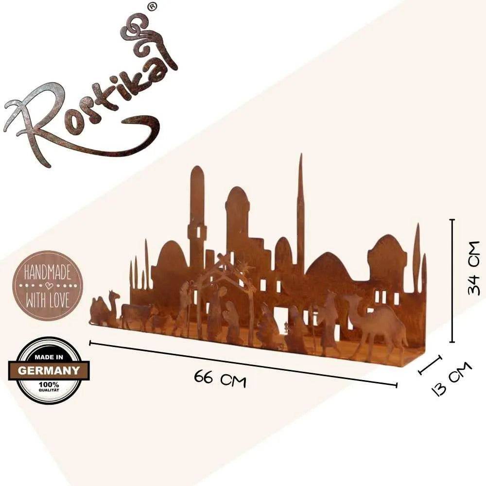 Weihnachten | Kerzenhalter /Weihnachtskrippe Kerzenständer | in zwei Größen | Rost Deko