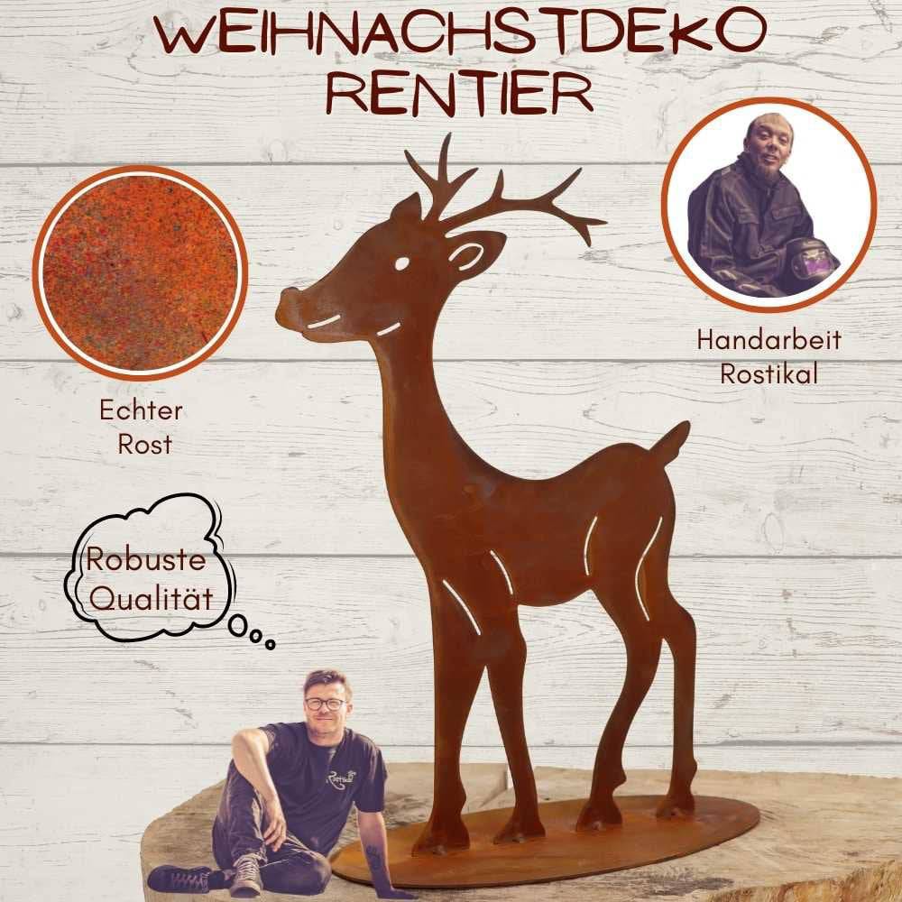 Weihnachten | Metall Deko Rentier | Gartenfigur Reh