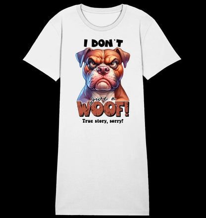 Woof! • Hund • Ladies Premium T-Shirt Kleid aus Bio-Baumwolle S-2XL • Exklusivdesign • personalisiert