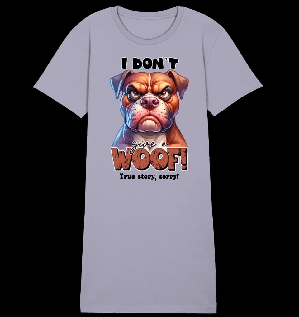 Woof! • Hund • Ladies Premium T-Shirt Kleid aus Bio-Baumwolle S-2XL • Exklusivdesign • personalisiert