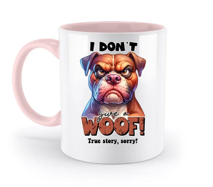 Woof! • Hund • zweifarbige Tasse • Exklusivdesign • personalisiert