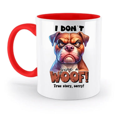 Woof! • Hund • zweifarbige Tasse • Exklusivdesign • personalisiert