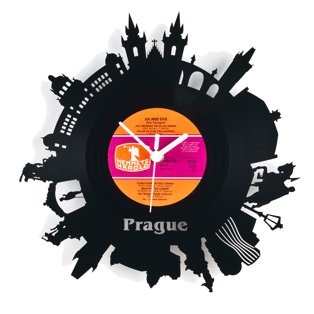 Schallplattenuhr Prag