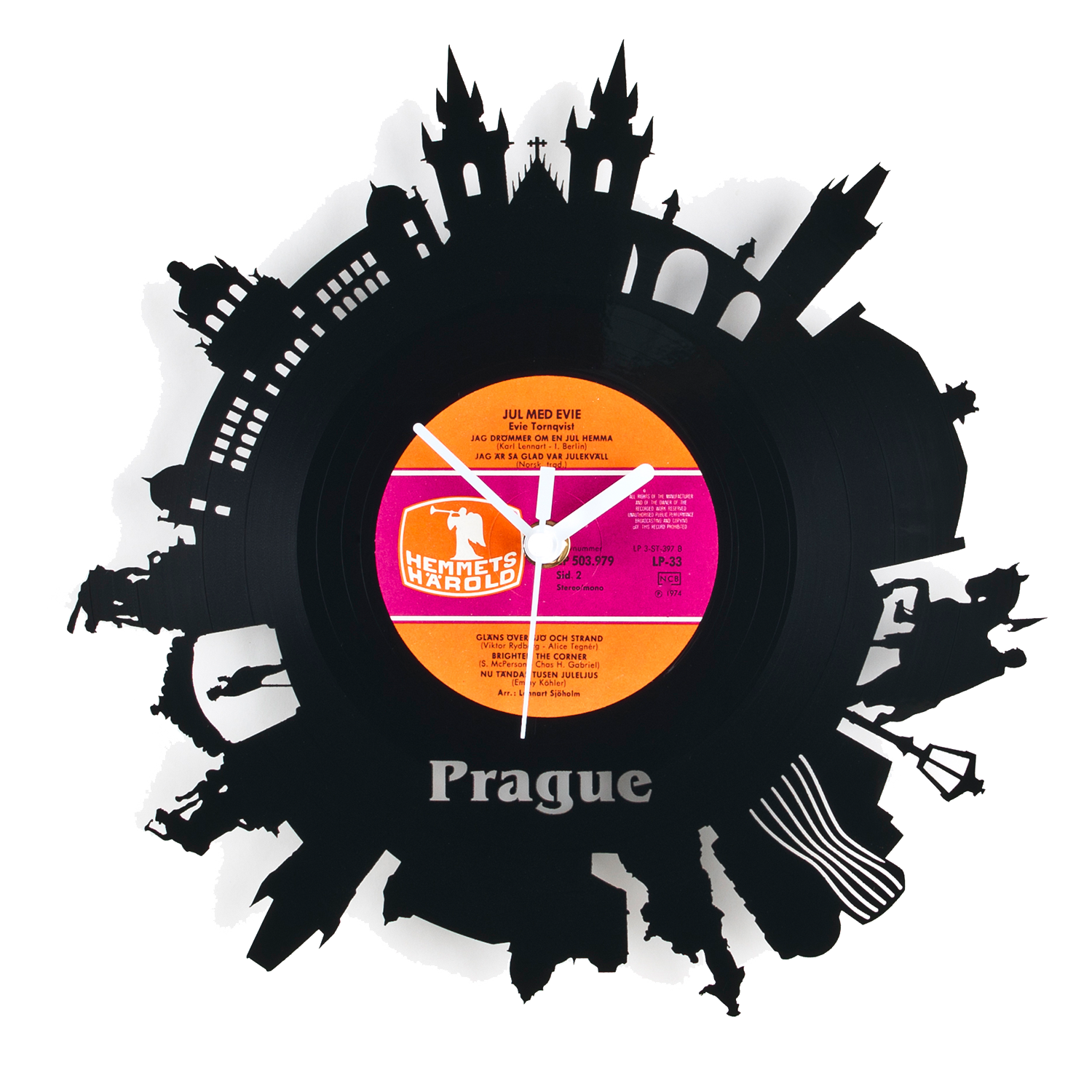 Schallplattenuhr Prag