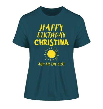 Zum Geburtstag mit deinem Wunschnamen • Birthday • Ladies Premium T-Shirt XS-2XL aus Bio-Baumwolle für Damen